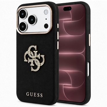 Ovitek Guess "Smooth Big Strass Logo" za iPhone 17 Pro Max / 18 Pro Max - black