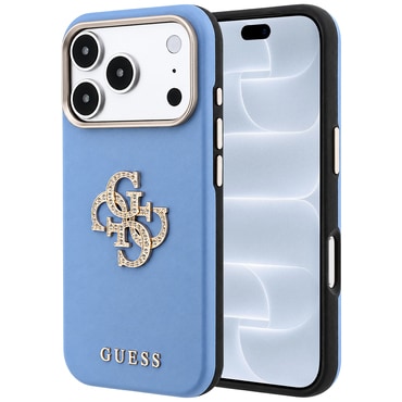 Ovitek Guess "Smooth Big Strass Logo" za iPhone 17 Pro / 18 Pro - light blue