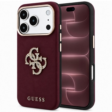 Ovitek Guess "Smooth Big Strass Logo" za iPhone 17 Pro Max / 18 Pro Max - burgundy
