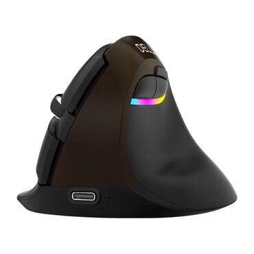 Ergonomska brezžična miška Delux "M618Mini" USB/Bluetooth/2.4G - črna