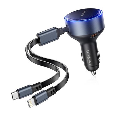 Avtopolnilec 30W Vention 30W "FFOB0" z USB-C in Lightning kablom