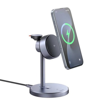 Brezžična 22.5W polnilna postaja Mcdodo "Black Swan Series" MagSafe Qi2 za iPhone, Apple Watch in slušalke - grey