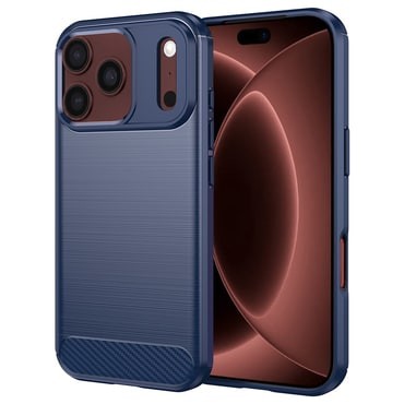 TPU gel ovitek "Brushed Carbon" za iPhone 17 Pro Max / 18 Pro Max - blue