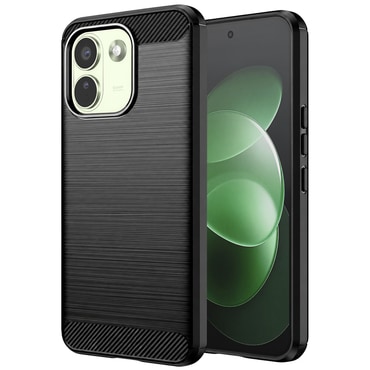 TPU gel ovitek "Brushed Carbon" za Xiaomi Redmi Note 17 Pro Max - black
