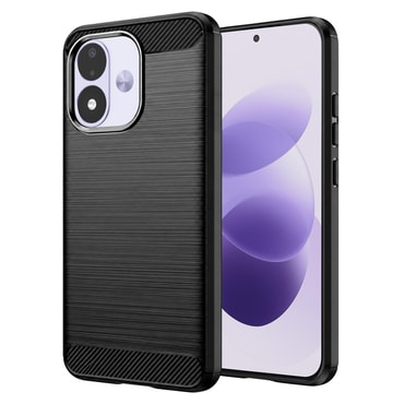 TPU gel ovitek "Brushed Carbon" za Xiaomi Redmi Note 17 4G / 5G - black