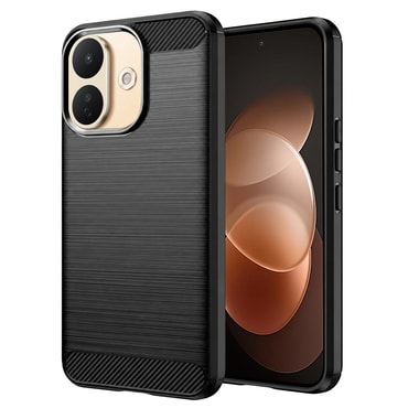 TPU gel ovitek "Brushed Carbon" za Xiaomi Redmi Note 17 Pro 5G - black