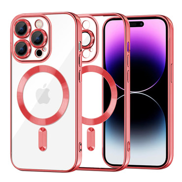 Ovitek Techsuit "Luxury Crystal MagSafe" za iPhone 14 Pro Max - red