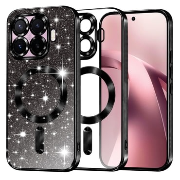 TPU gel ovitek Techsuit "Luxury Glitter MagSafe" za Xiaomi 17T - black