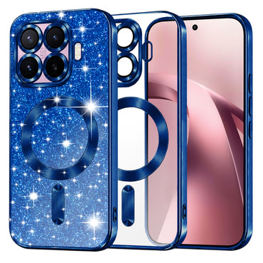 TPU gel ovitek Techsuit "Luxury Glitter MagSafe" za Xiaomi 17T - deep blue