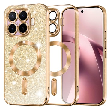 TPU gel ovitek Techsuit "Luxury Glitter MagSafe" za Xiaomi 17T - gold