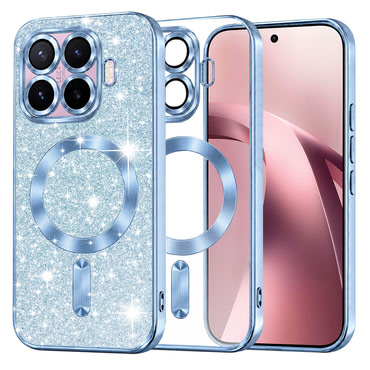 TPU gel ovitek Techsuit "Luxury Glitter MagSafe" za Xiaomi 17T - light blue