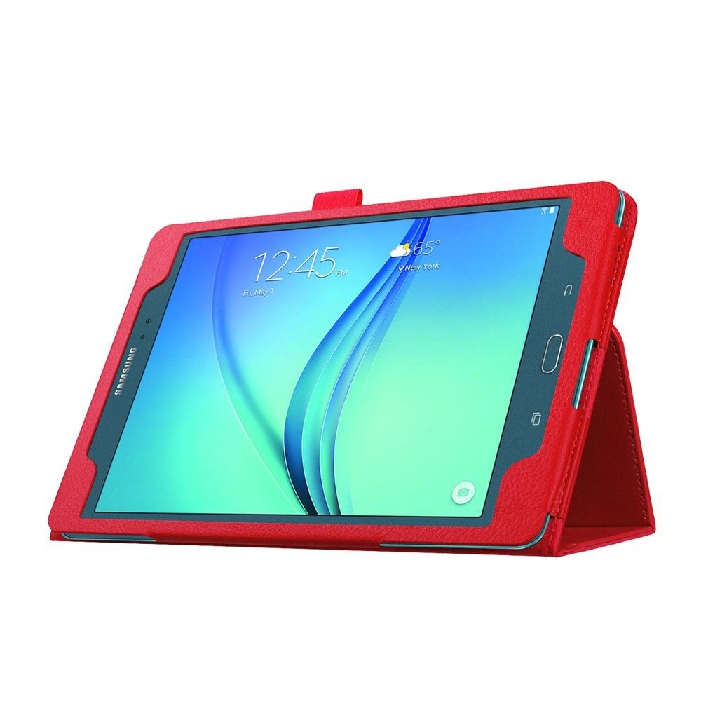 Eleganten etui "Litchi" za Samsung Galaxy Tab A 9.7 iz umetnega usnja - rdeč