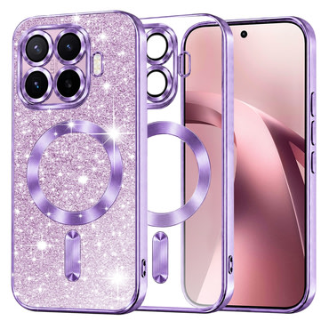 TPU gel ovitek Techsuit "Luxury Glitter MagSafe" za Xiaomi 17T - light purple