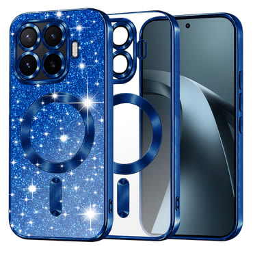 TPU gel ovitek Techsuit "Luxury Glitter MagSafe" za Xiaomi 17T Pro - deep blue