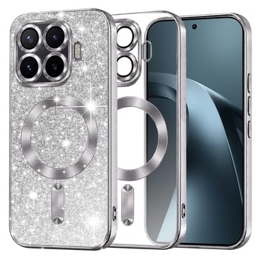 TPU gel ovitek Techsuit "Luxury Glitter MagSafe" za Xiaomi 17T Pro - silver