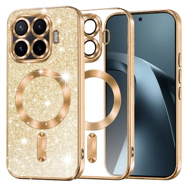 TPU gel ovitek Techsuit "Luxury Glitter MagSafe" za Xiaomi 17T Pro - gold