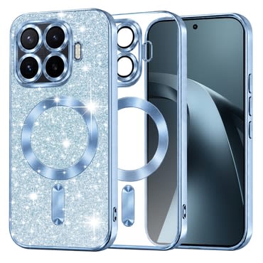 TPU gel ovitek Techsuit "Luxury Glitter MagSafe" za Xiaomi 17T Pro - light blue