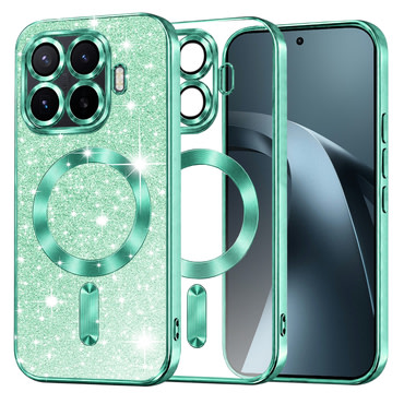 TPU gel ovitek Techsuit "Luxury Glitter MagSafe" za Xiaomi 17T Pro - light green