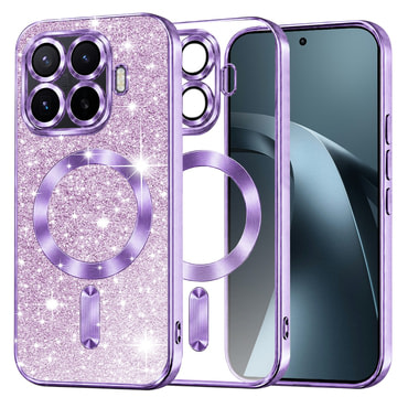 TPU gel ovitek Techsuit "Luxury Glitter MagSafe" za Xiaomi 17T Pro - light purple