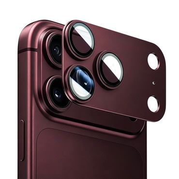 Full body zaščitno steklo za zadnjo kamero za iPhone 18 Pro Max - temno rdeče