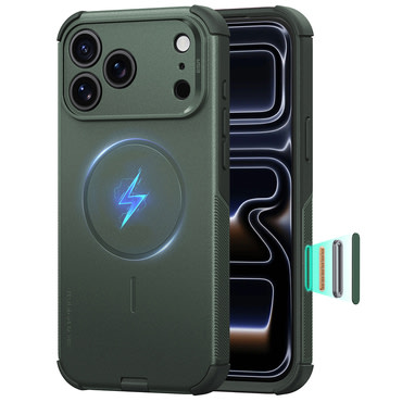 Hibridni ovitek ESR "Cyber HaloLock" za iPhone 17 Pro / 18 Pro - olive green