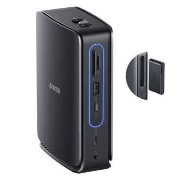 Hub postaja Anker "Docking Station Nano" 13v1, Triple Display, vgrajen odstranljiv hub, hitro polnjenje 100W, 10Gbps - black