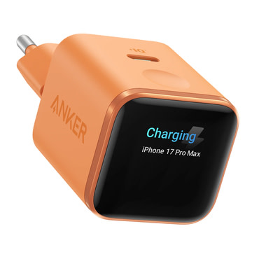 Stenski 45W polnilec Anker "Nano (A121DGO1)" GaN, Smart Display, Care Mode - orange