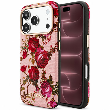 Ovitek Guess "Blossom Roses Print MagSafe" za iPhone 17 Pro Max / 18 Pro Max - pink