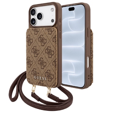 Ovitek Guess "Hardcase 4G Crossbody Cardslot" za iPhone 17 Pro / 18 Pro - brown
