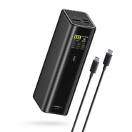 Power bank Cuktech "PB200U (CKPB200UGLGR)" 20000mAh 210W z 1.3" TFT zaslonom in 2x USB-C kablom - black