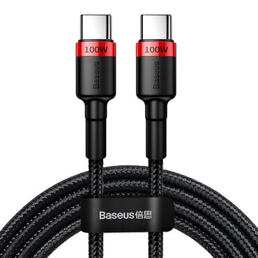Polnilni in podatkovni 100W USB-C v USB-C kabel Baseus "Cafule (CATKLF-AL91)" - 480Mbps - 2m - red black