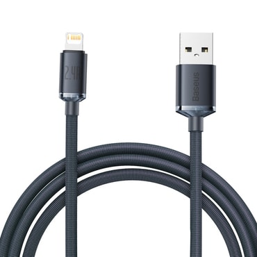Polnilni in podatkovni USB-A v Lightning kabel Baseus "Crystal Shine" - 2.4A - 480Mbps - 2m - black