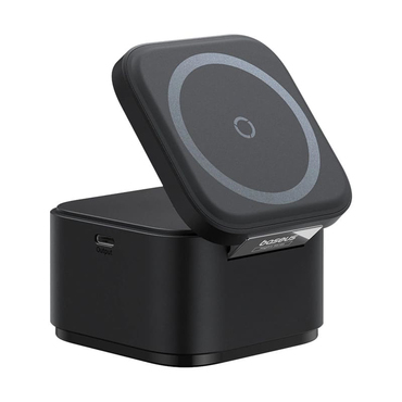 Brezžična 25W polnilna postaja Baseus "Charging Station" MagSafe Qi USB-C - black