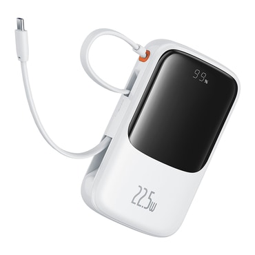 Power bank Baseus "Qpow Pro Plus" 10000mAh 22.5W z Lightning, 2x USB-C in USB - white