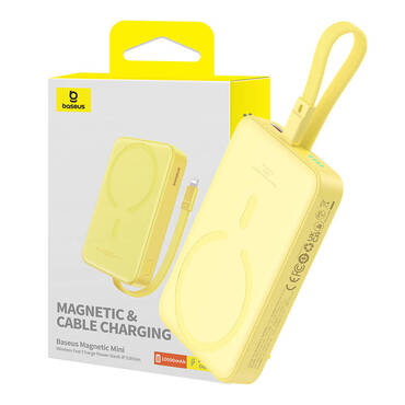Power bank Baseus "Magnetic Mini" 10000mAh z MagSafe, 20W - yellow