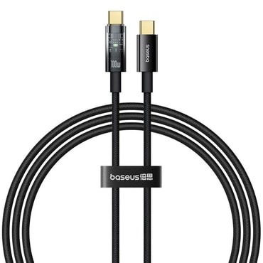 Polnilni in podatkovni 100W USB-C v USB-C kabel Baseus "Explorer" - 480Mbps - 1m - cluster black