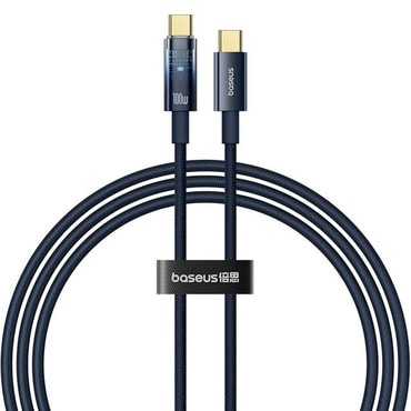 Polnilni in podatkovni 100W USB-C v USB-C kabel Baseus "Explorer" - 480Mbps - 1m - deepsea blue