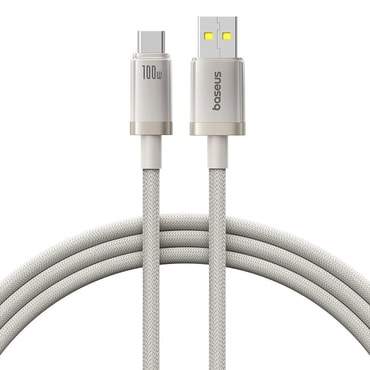 Polnilni in podatkovni 100W USB-A v USB-C kabel Baseus "Titanium" - 480Mbps - 1m - silver