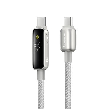 Polnilni in podatkovni 100W USB-C v USB-C kabel Baseus "Vipow" - 480Mbps - 1m - galaxy natural titanium