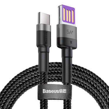 Polnilni in podatkovni 40W USB-A v USB-C kabel Baseus "Cafule Series Metal" - 5A - 1m - black