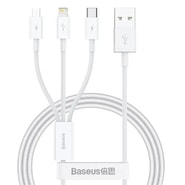 Polnilni in podatkovni 100W USB-A v USB-C, Lightning, Micro-USB kabel Baseus "P10377705213-00" - 480Mbps - 1.5m - white