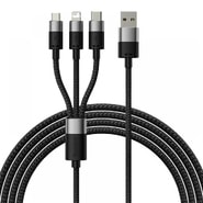Polnilni in podatkovni 20W USB-A v Lightning, Micro-USB, USB-C kabel Baseus "StarSpeed" - 480Mbps - 1.2m - black