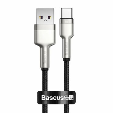 Polnilni in podatkovni 66W USB-A v USB-C kabel Baseus "Cafule Series Metal" - 480Mbps - 1m - black