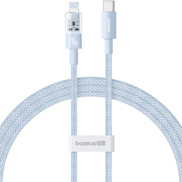 Polnilni in podatkovni 20W USB-C v Lightning kabel Baseus "Gem" - 2m - galaxy blue