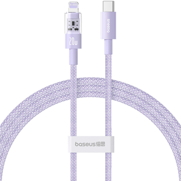 Polnilni in podatkovni 20W USB-C v Lightning kabel Baseus "Gem" - 2m - nebula purple