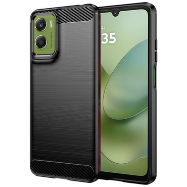 TPU gel ovitek "Brushed Carbon" za Motorola Moto G06 - črn