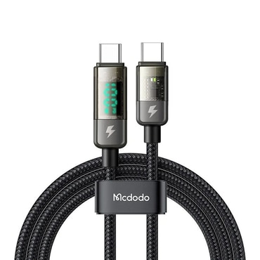 Polnilni in podatkovni 100W USB-C v USB-C kabel Mcdodo "CA-3610" - digitalni prikazovalnik - 1.2m - black