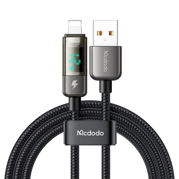 Polnilni in podatkovni USB-A v Lightning kabel Mcdodo "CA-3620" - 3A - digitalni prikazovalnik - 1.2m - black