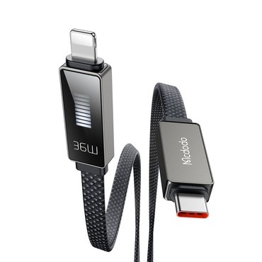 Polnilni in podatkovni 36W USB-C v Lightning kabel Mcdodo "Rythm Series CA-4960" - LED prikazovalnik - 1.2m - black