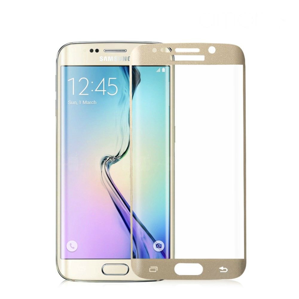 Full body zaščitno steklo Amorus za Samsung Galaxy S6 Edge - zlate barve